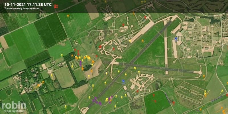 Initial aerial view of the RAF Lossiemouth bird incident