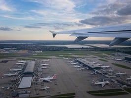 Flight over Heathrow Airport