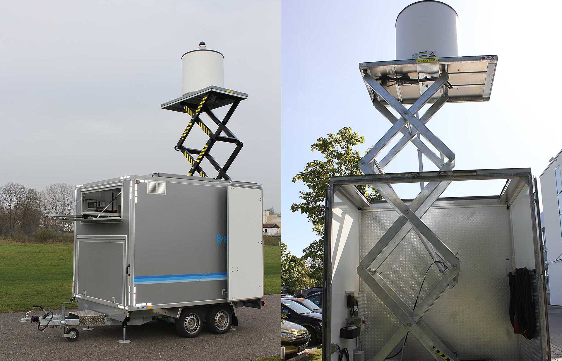 ELVIRA drone detection radar integrated in the Guardian Modular Drone Defence System, mounted on a mobile container